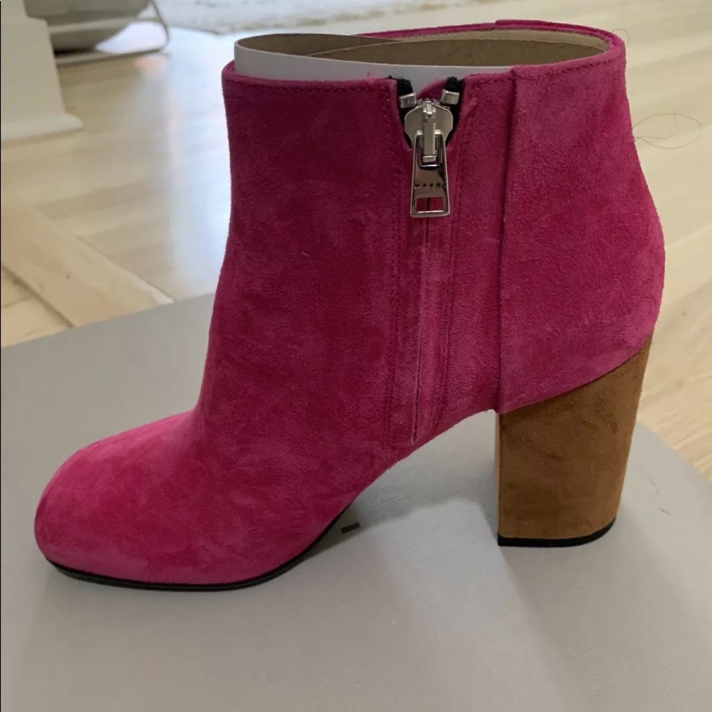 Marni ankle boots- New in box- fuschia//brown - Picture 2 of 5